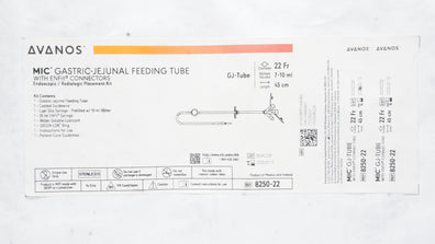Avanos 8250-22 MIC Gastric-Jejunal Feeding Tube 22Fr x 45cm x 7-10mL